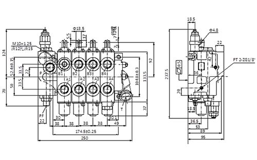 CDB2-F15 Sectional Multiple Directional Control Valve
