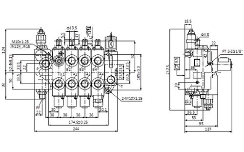CDB2-F15 Sectional Multiple Directional Control Valve